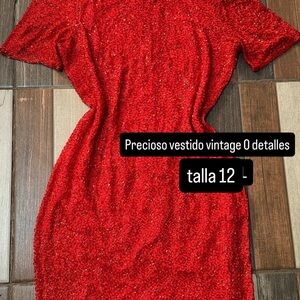 Oleg Cassini Red Sequin Mini Dress
